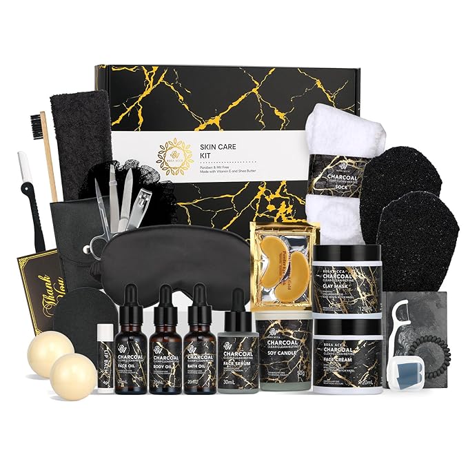 Mother's Day Gift, Skin Care Set, 28pcs Body & Facial Kit Gifts for Women & Men includes Face Cream, Bath Oil, Scented Candle, Hyaluronic Acid Face Serum, Facial Skin Care Set, Birthday, Christmas,Dad