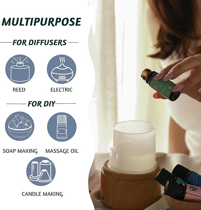 Folkulture Essential Oils for Diffuser Oil | Set of 3 Fragrance Oil Diffuser Oils Scents for Home | Fragrant Oils for Diffusers for Mother's Day Gifts - Rosemary, Eucalyptus, Lavender