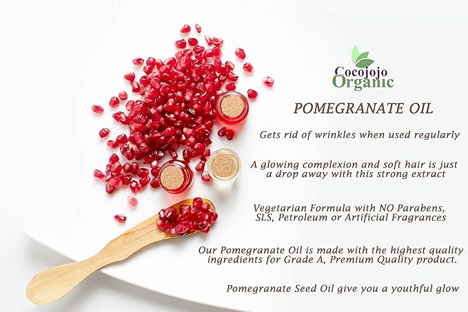 cocojojo Pomegranate Seed Oil Pure Cold Pressed 16 oz Refined Perfect for Skin Hair Nails Cuticles