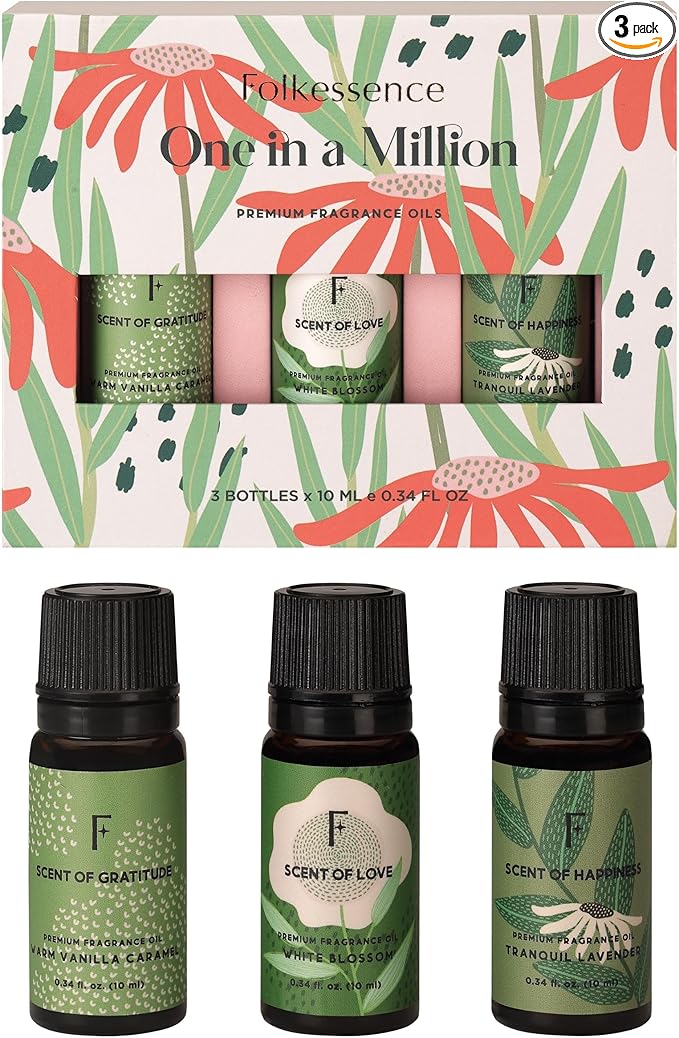 Folkulture Essential Oils for Diffuser Oil | Essential Oils Set of 3 Fragrance Oils | Diffuser Oils Scents for Home | Oil for Diffuser - Vanilla Caramel, Lavender Essential Oil
