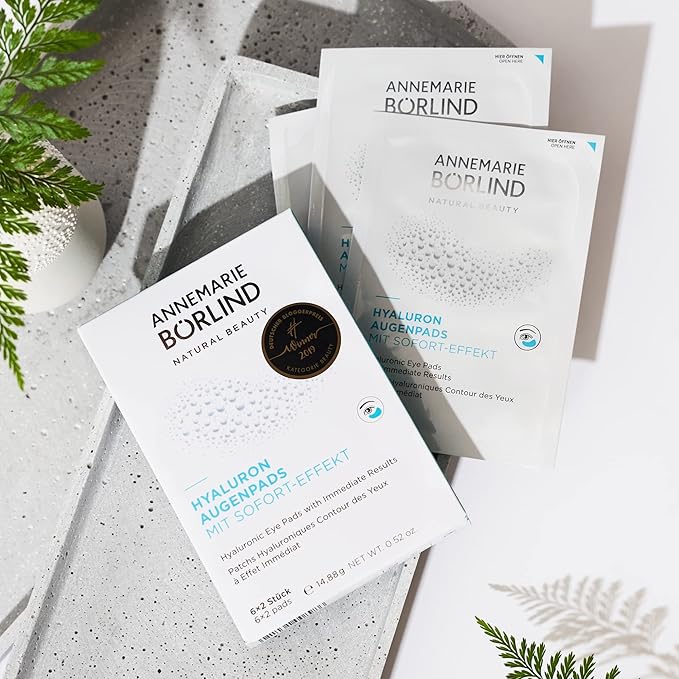 ANNEMARIE BÖRLIND Hyaluronic Acid Under Eye Mask – Vegan Eye Patches for Puffy Eyes with Tremella and Konjac Root– Remove Under Eye Bags Instantly – Cruelty-free Gel Eye Patch – 6 Pairs