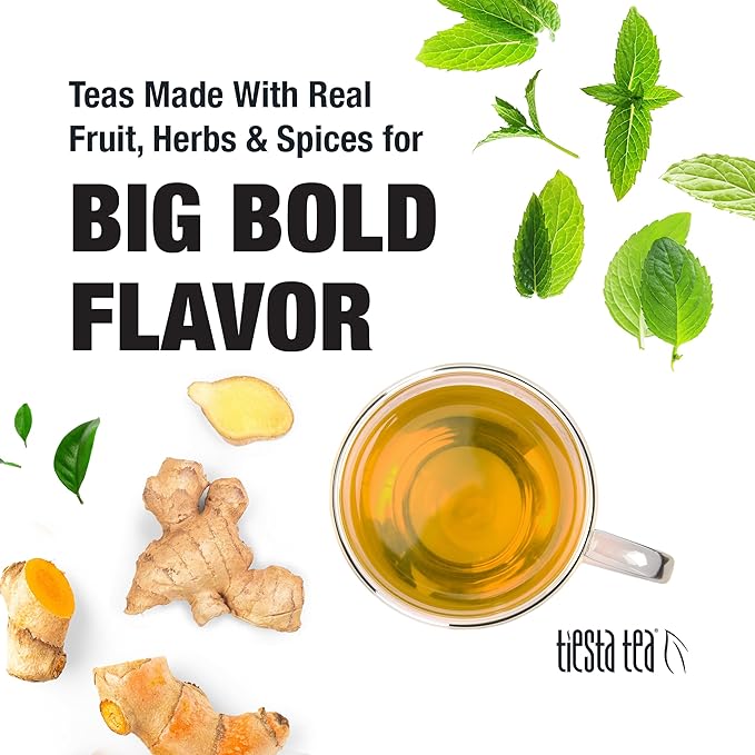 Tiesta Tea - Ginger Citrus Herbal Tea | Loose Leaf | Lemon Ginger with Mint & Chamomile | Caffeine-Free | Hot or Iced | Herbal Bags Alternative | Brews Up to 200 Cups | 12 Ounce Resealable Bulk Pouch