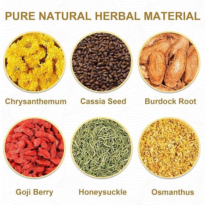 TEARELAE - Chrysanthemum Cassia Seed Tea - 5g x 20 Counts - Burdock Root, Goji Berry, Honeysuckle, Osmanthus - Combination Herbal Tea Bags