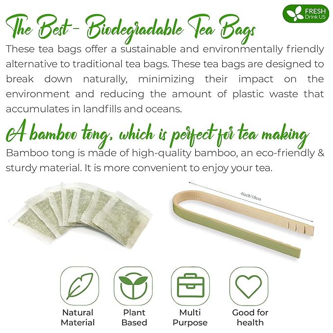 FreshDrinkUS Premium Guava Tea Bags - 15 Count, 100% Natural & Pure Herbal Tea from Guava Leaves. No Sugar, Caffeine, or Gluten. Vegan.