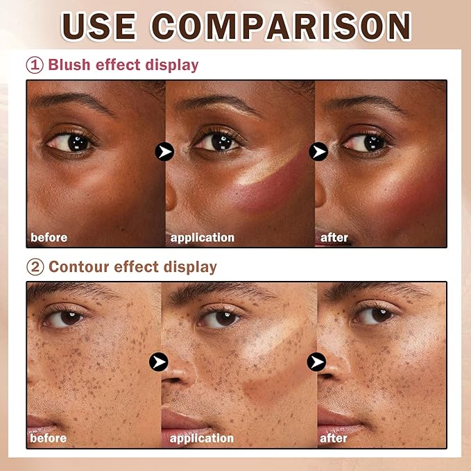 12 Colors Cream Blush Palette Cream Concealer Foundation Palette,Natural Matte Face Makeup Palette with Brush