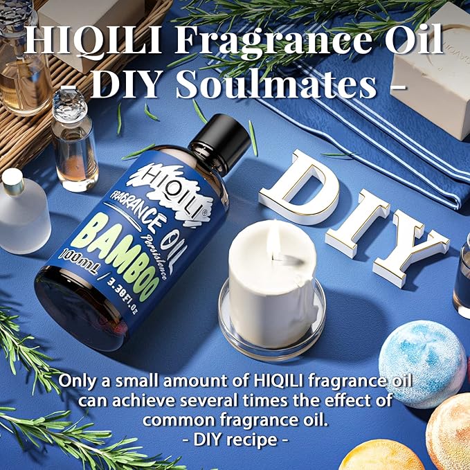 HIQILI Fresh Bamboo Fragrance Essential Oil Mild Freshing Oil for Diffuser, Candle Soap Perfume Lotion Making, 3.38 Fl Oz Halloween Thanksgiving