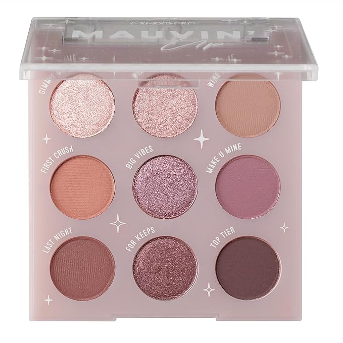 ColourPop Eyeshadow Palette - Eye Makeup Palette with Matte, Metallic, Matte Sparkle & Glitter Finishes - High-Pigment Eye Makeup with a Long-Wearing Formula - Mauvin' Up (0.3 oz)