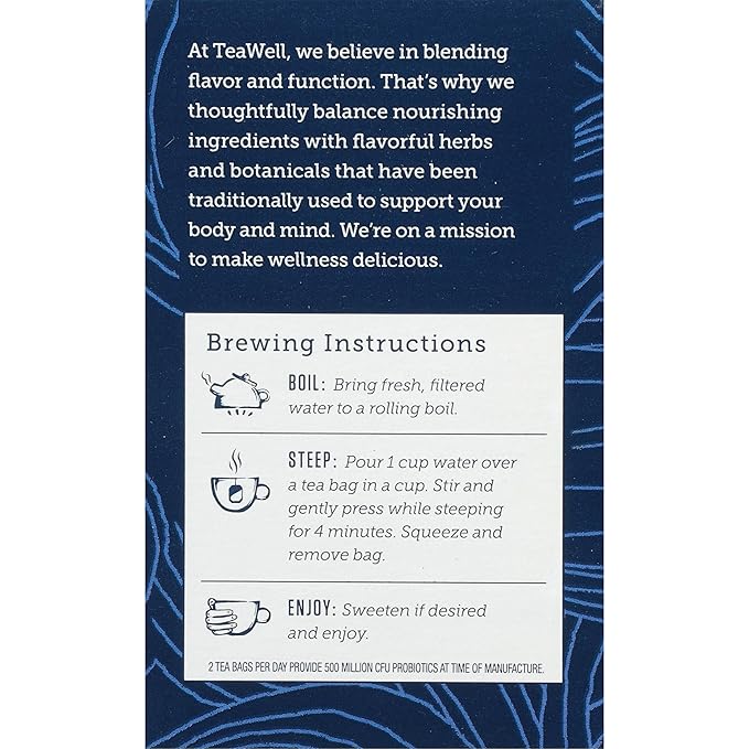 Celestial Seasonings TeaWell Herbal Tea, Gut Health, Organic Cinnamon Oat, 12 Count