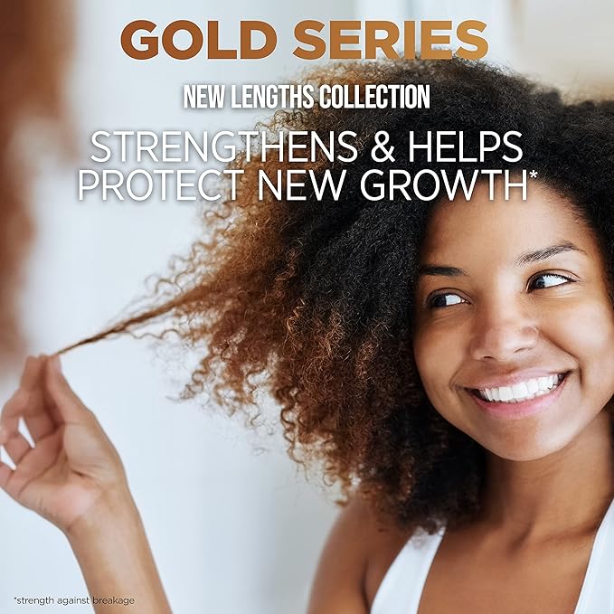 Pantene Gold Series New Lengths Anti-Breakage Defense Serum, Infused with Apricot Oil, Protects & Strengthens, for Natural, Textured, Curly, Coily Hair, Sulfate Free, 3 Fl Oz (Pack of 2)
