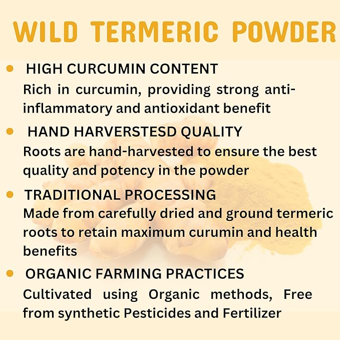 Wild Turmeric Powder 100% Pure Kasturi Turmeric for Face, Skin Care & DIY Beauty – Natural Powder for Acne, Dark Spots & Hyperpigmentation 5.3 oz Resealable Pack