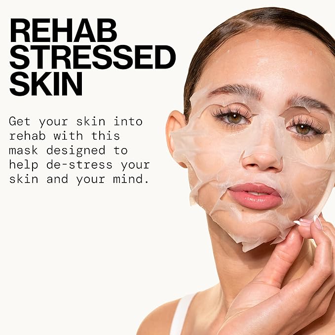 Pacifica Sheet Mask - Stress Rehab Coconut & Caffeine Facial Mask - 12-PACK De-Stress Sheet Mask for Redness & Puffiness Relief, Infused w/Green Tea, Turmeric & Hyaluronic Acid Cruelty-Free Skincare