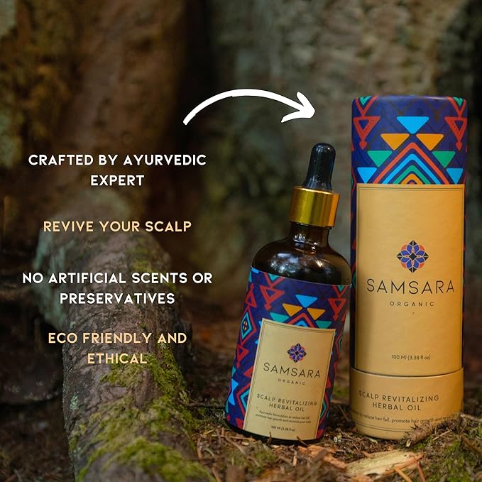 Scalp Revitalizing Herbal Oil With Bhringraj, Brahmi & Other Ayurvedic Herbs To Promote Growth, Control Fallout & Scalp Treatment | 100% Natural Hair Care