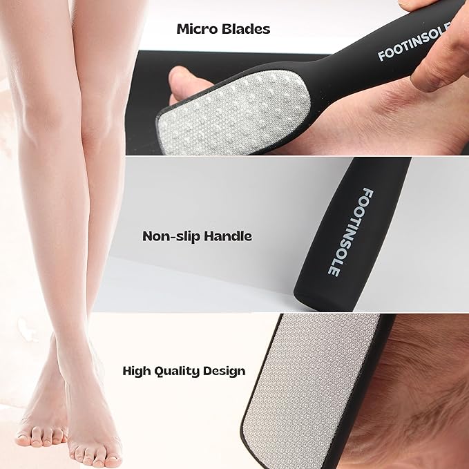Professional Dual-Sided Foot File : The Essential Callus Remover for Effortlessly Smooth and Soft Feet (Black)