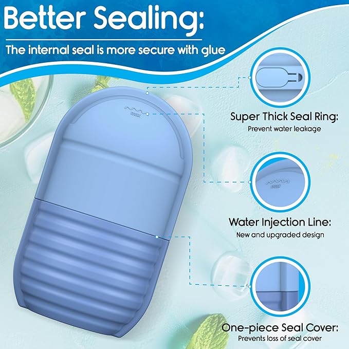 1Pcs Ice Roller for Face, Ice Face Roller, Reusable Silicone Ice Mold for Face, Facial Beauty Ice Roller Skin Care Tools for Shrink Pores Anti Wrinkle Reduce Puffiness (Pink)