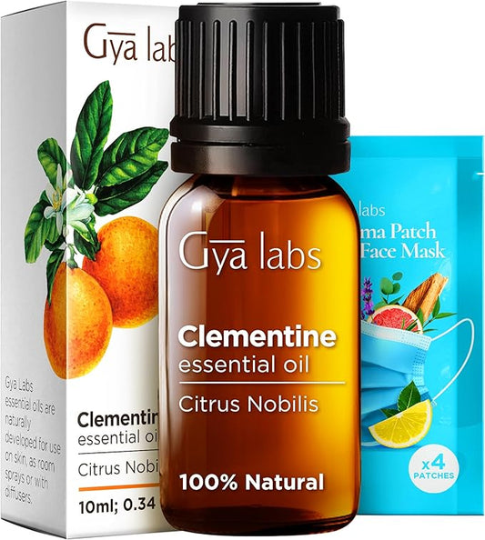 Gya Labs Clementine Essential Oil for Diffuser - 0.34 Fl Oz - 100% Pure Natural Clementine Oil for Dewy Skin, Massage, Candles Aromatherapy & Making Scent - Vitamin C