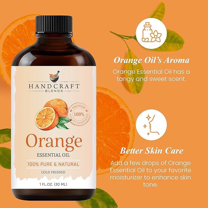 Handcraft Blends Orange Essential Oil - 1 Fl Oz - 100% Pure and Natural - Premium Grade Essential Oil for Diffuser and Aromatherapy
