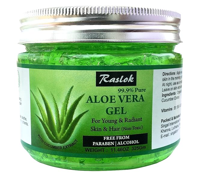 Aloe Vera Gel Pure Natural Organic Aloe Gel For Moisturizing Face Skin & Hair Care (Cucumber, 11.46 OZ)