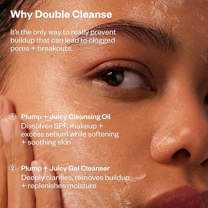 Kosas Plump + Juicy Cushiony Calm Botanical Cleansing Oil – Hydrating Makeup Remover for Face + Eyes, Removes Makeup + SPF, Softens Skin, Boosts Skin Barrier with Botanical Oils and Ceramides
