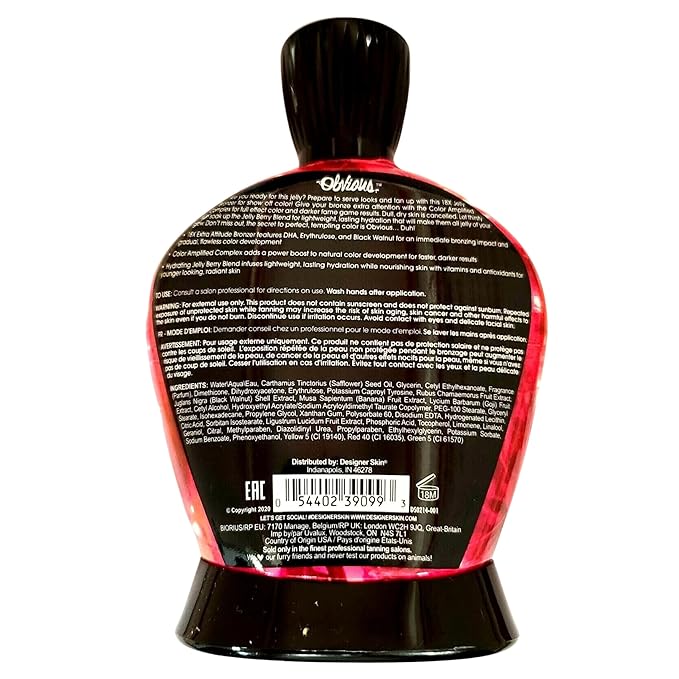 Designer Skin Obvious 18X Bronzer Tanning Bed Lotion 13.5 ounces