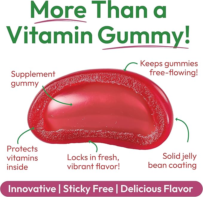 Biotin Jelly Bean Gummy Vitamins, Extra Strength Biotin for Hair, Skin and Nails, 5000mcg per Serving, Hair Growth Vitamins for Men and Women, 120 Strawberry Blast Jelly Beans, Kosher