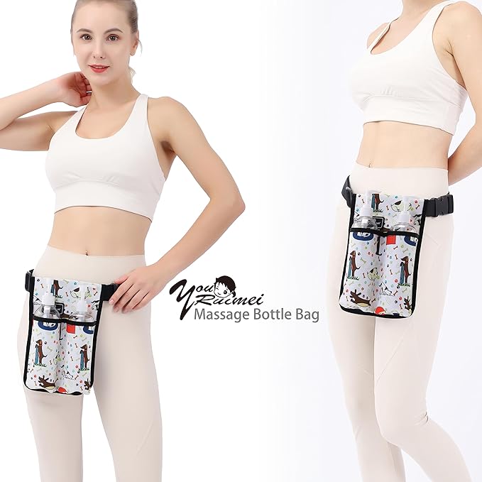 Massage Bottle Bag Massage Oil Bag Massage Therapist Holster Massage Lotion Holster Massage Oil Holster (YR-2KD-XiaoGou）