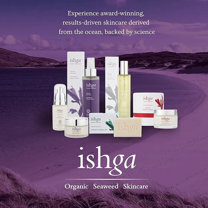 Ishga Face Oil | Natural & Organic Skincare | Scottish Seaweed | For All Skin Types Vegan, Cruelty-Free | Jojoba, Almond Oil, Rose Geranium | 1.69fl oz (30ml)