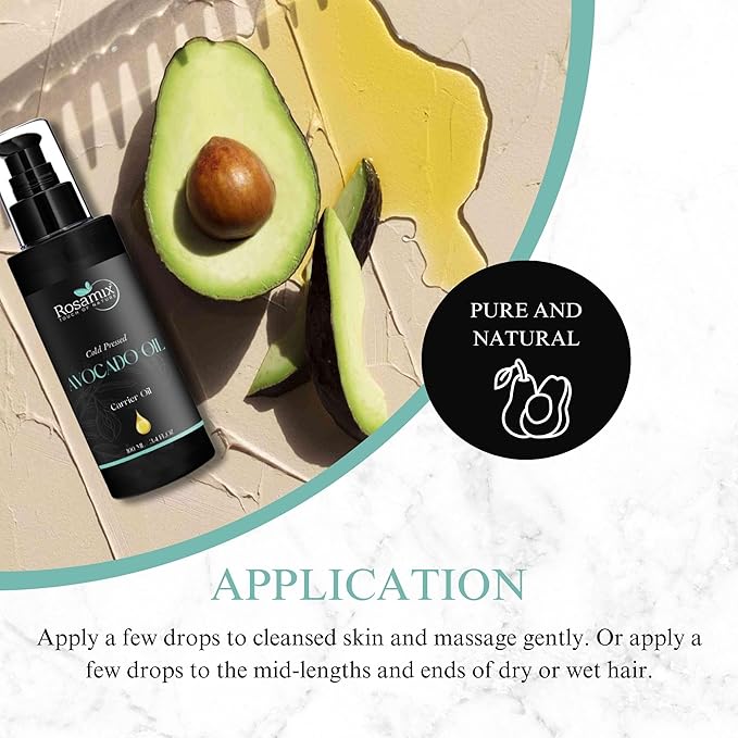 COLD PRESSED AVOCADO OIL - 100% Pure & Natural Carrier Oil For DIY Beauty - Face Skin & Hair.