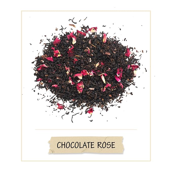 BREWIX Chocolate Rose Loose Black Tea (50+ Cups, 3.53oz/100g) | Valentine's and Dessert Tea