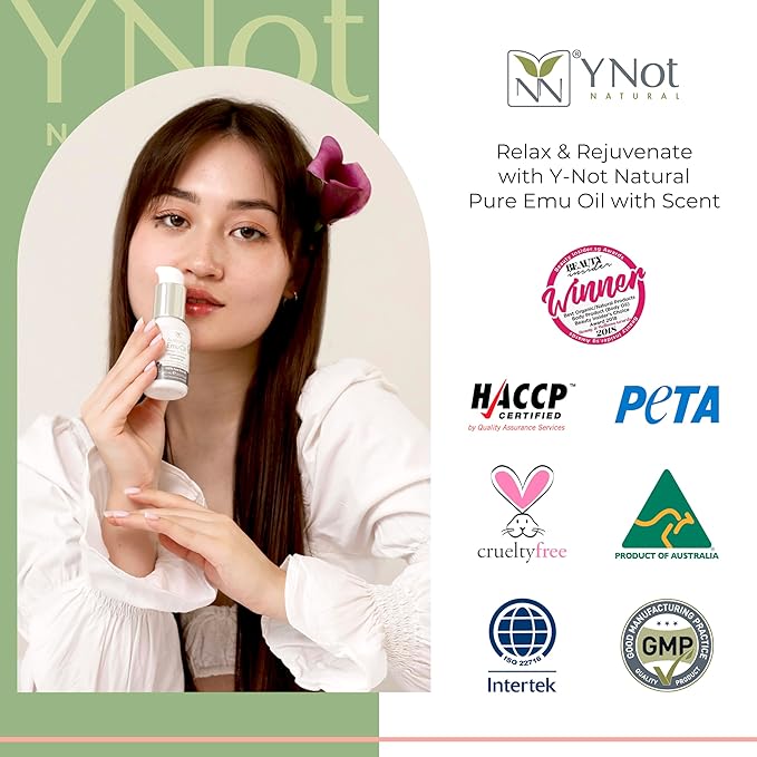 Emu Oil Pure Skin Moisturizer - Nail, Body, Face, Scalp & Hair Moisturizer with Omega 3, 6, 9, Vitamins, & Minerals - Australian Emu Oil for Skincare by Y-Not Natural - Pink Sugar 60ml