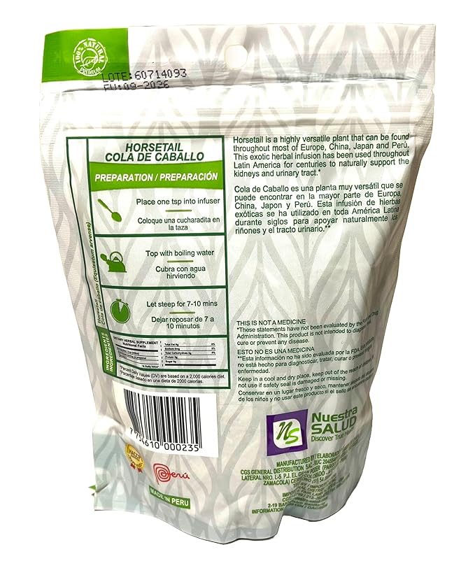 Horsetail Tea Cola de Caballo Hierba Herbal Tea Zip-Lock Bag (30g) 1.06oz- 100% Natural and Caffeine Free Detox