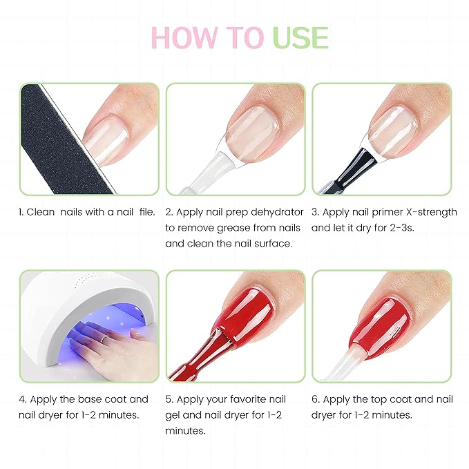 Dehydrator & Primer Strength Kit, 2-Piece Pro Nail System Enhancing Nail Bonding for Acrylics (15ml)