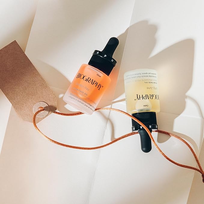 Facial Oil Gift Set- Skin Care Kit for Women- Smoothing, Quieting Moisturizer & Hydrator- Daily & Overnight Use- Beauty Travel Size Skincare Set- Ideal Gift for Women & Teens- Mini Bar by Biography