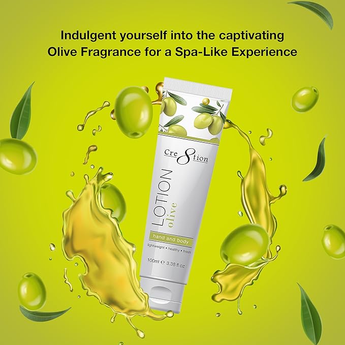 Cre8tion Premium Hand and Body Lotion, Made in Korea (Olive)