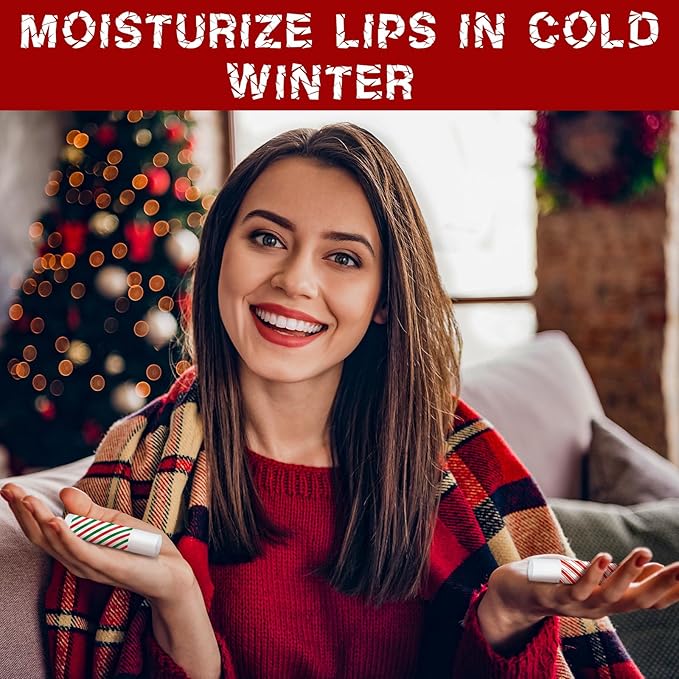 50 Pcs Christmas Peppermint Lip Balms Supplies