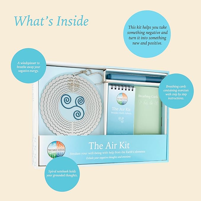 The Air Kit – Jump Into Spring with Selfcare - Breathe Away Negative Thoughts for Stress Relief and Healing - Care Kit by Two Sage Sisters