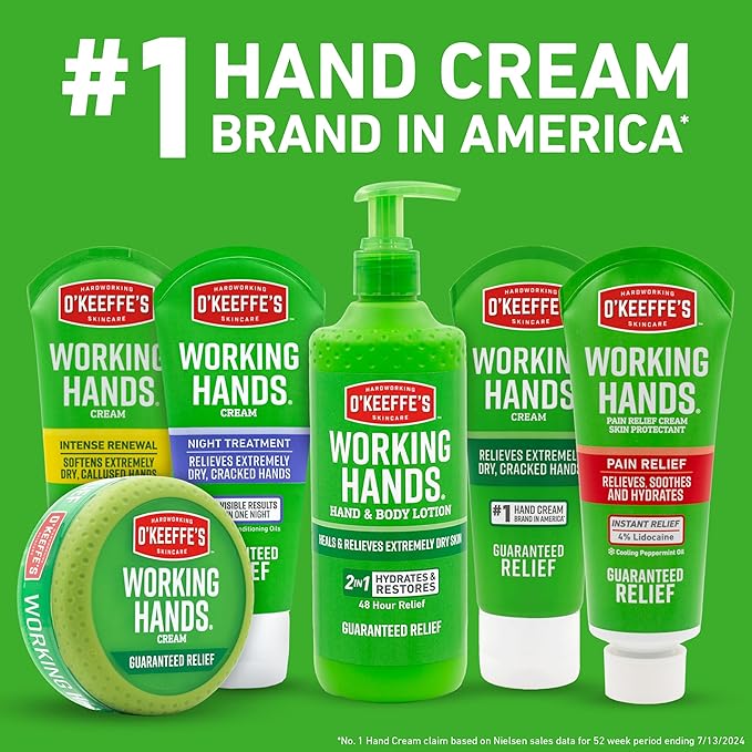 O'Keeffe's Hand and Body Lotion - 12 oz Pump (2 Pack) - Healing Lotion, Relieves Extremely Dry Skin