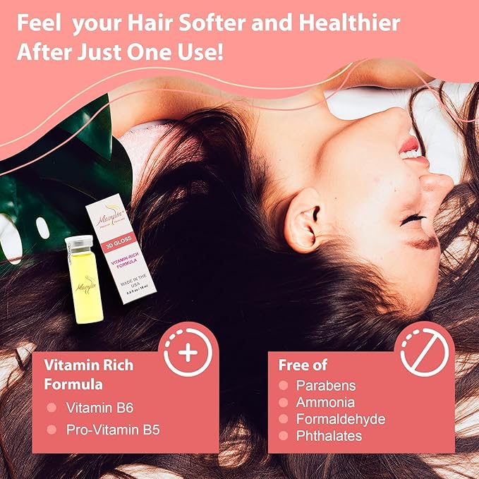 Mavylin Hair Treatment for Dry or Damaged Hair - Deep Conditioning with Vitamin B6 B5 Panthenol - 3 Treatments