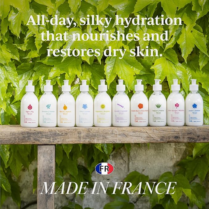 Provence Sante Body Lotion - Ultra Hydrating Moisturizer - Anti-Aging Cream for Dry Skin - Nourishing Wild Rose Scent - Made in France - 10.2 Oz