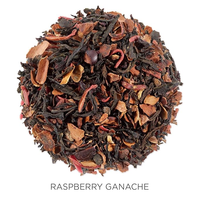 Tea Forte Raspberry Ganache Premium Organic Loose Leaf Caffeinated Black Tea Blend Canister, Makes 35-50 Cups, Tea Gifts for Mother's Day