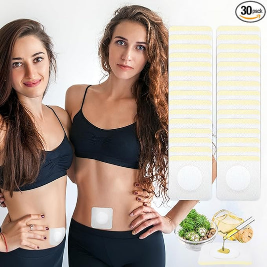 30Pcs Disposable Castor Oil Patches for Belly Button,White Castor Oil Pack Belly Wrap Cover