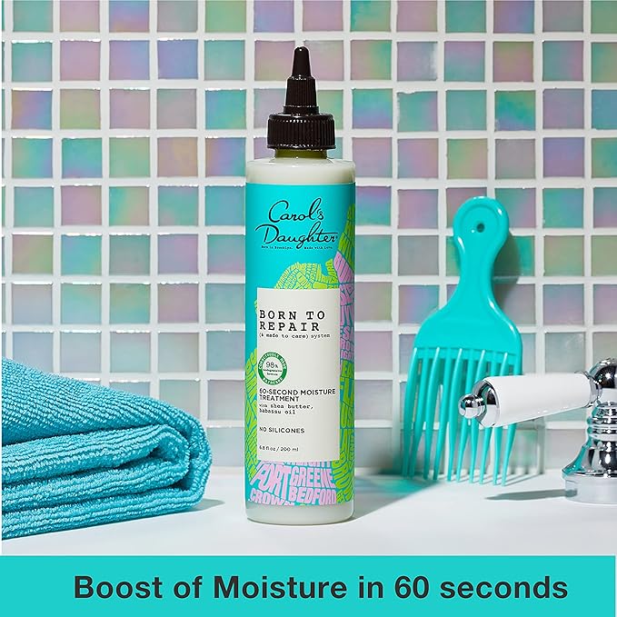 Carol's Daughter Born To Repair 60-Second Moisture Hair Treatment, Hydrating, Detangling Hair Care for Curls with Shea Butter, 6.8 Fl Oz