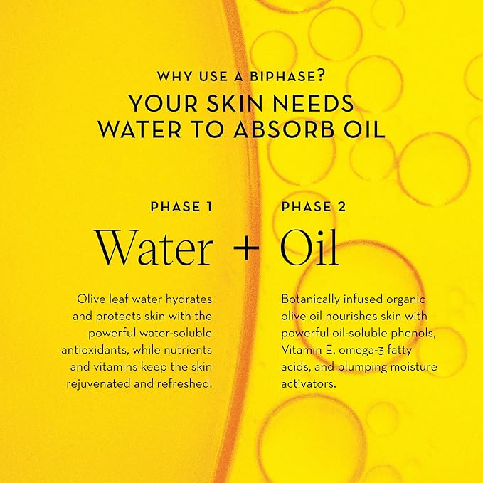 Furtuna Skin Biphase Moisturizing Oil - Hydrating, Plumping & Protecting Face, Neck, and Decollete Oil, Vegan & Cruelty-Free, Organic Olive Oil-Infused