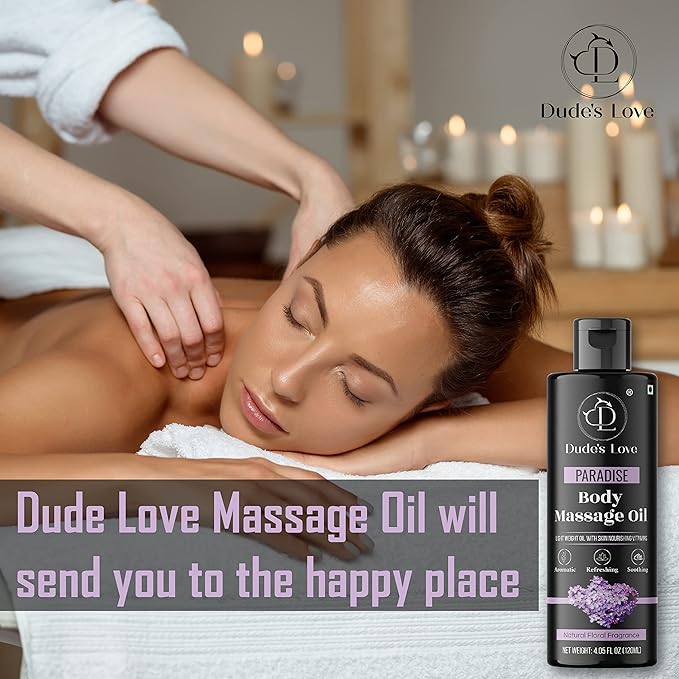 Organic - Lavender Floral Edible Full Body Massage Oil - Relaxing, Calming | No Stain & Non-Sticky |with Fractionated Coconut Oil, Orange Blossom & Lavender Oil - 4.05 Fl Oz