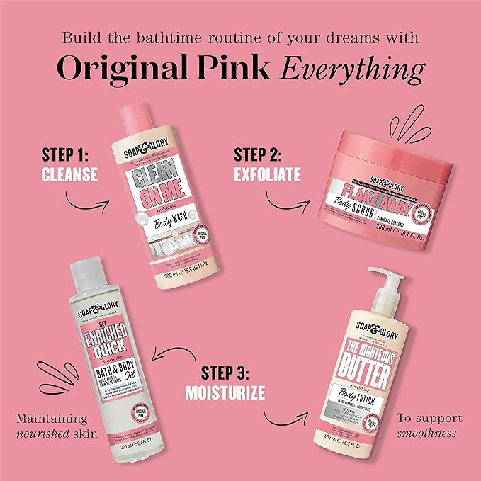 Soap & Glory The Righteous Moisturizing Body Butter - Hydrating Vegan Body Moisturizer for Dry Skin with Shea Butter, Vitamin E & Rosehip Seed Oil - Rich Cream for Women & Men (300ml)