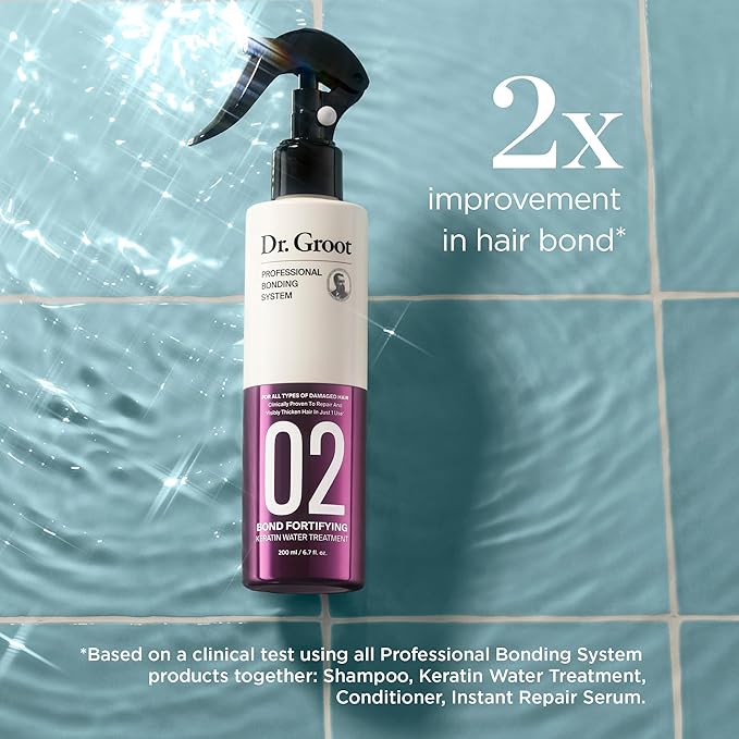 Dr. Groot Bond Fortifying Keratin Treatment, Clinically Proven for Repair and Thickening of Dry, Thin, Damaged Hair - Hair Mask, Glass Hair Effect, Korean Professional Bonding System