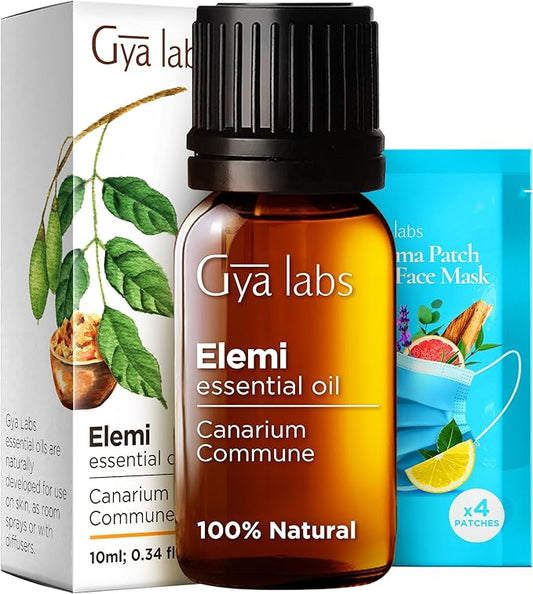 Gya Labs Elemi Essential Oil for Skin - 0.34 Fl Oz - 100% Pure Natural Elemi Oil for Diffuser, Massage, Aromatherapy, Candle Making & DIY - Fresh, Citrusy & Peppery Scent