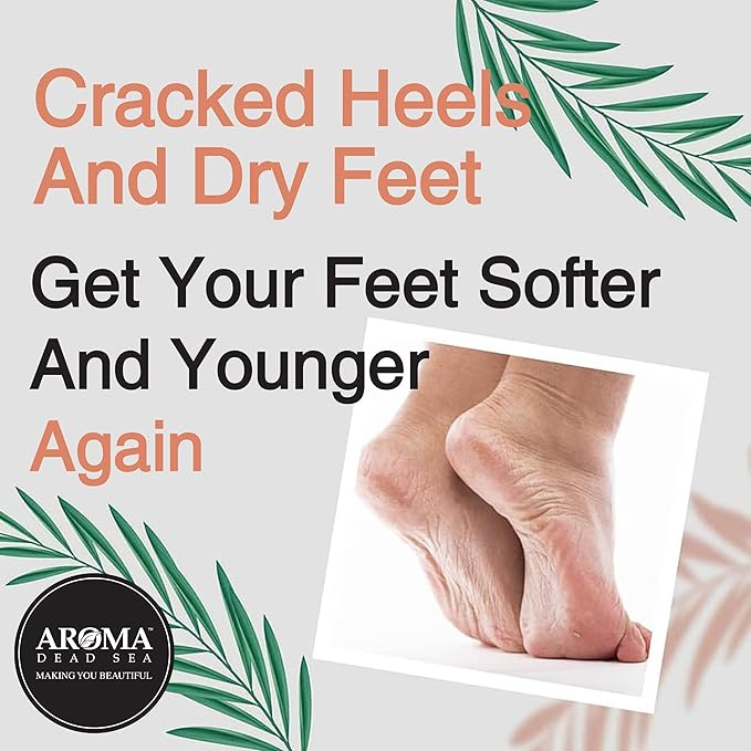 AROMA DEAD SEA Shea Butter Foot And Nail Cream Nourishing And Repair Damaged Skin. Enriched With Tea Tree Oil, Vitamin E And Wheat Germ Oil. Improves Skin Elasticity. (3.5 Fl.oz) (Pack Of 2)