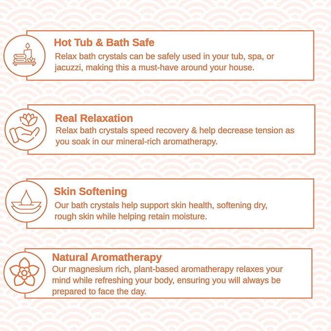 Relax Spa & Bath, Epsom & Dead Sea Salts, Aromatherapy Bath Salts for Hot Tub, Bath, or Spa, Infused with Magnesium, Recover Athletic Soak Therapy
