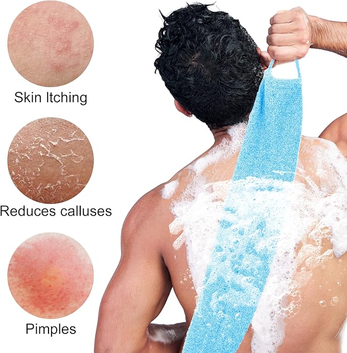 2pcs exfoliating back scrubber nylon