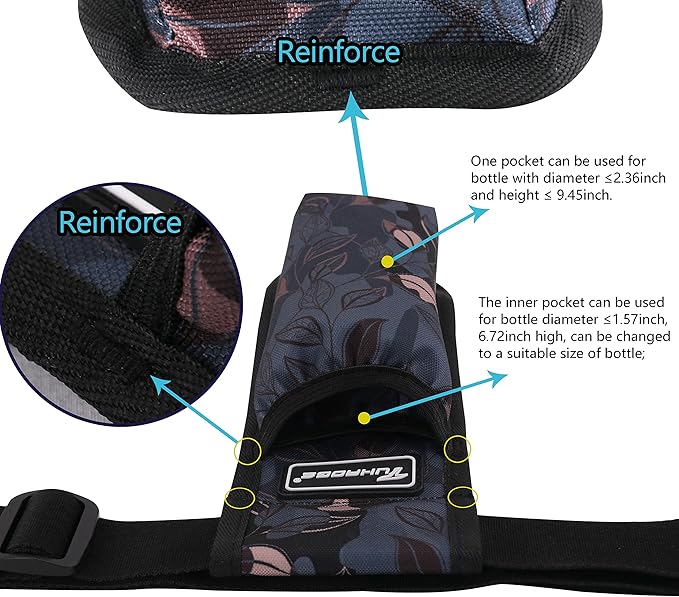 Massage Bottle Bag Massage Oil Holster Lotion Holster Massage Therapist Massage Oil Holster Massage Lotion (TH1KD-Ash Leaves)